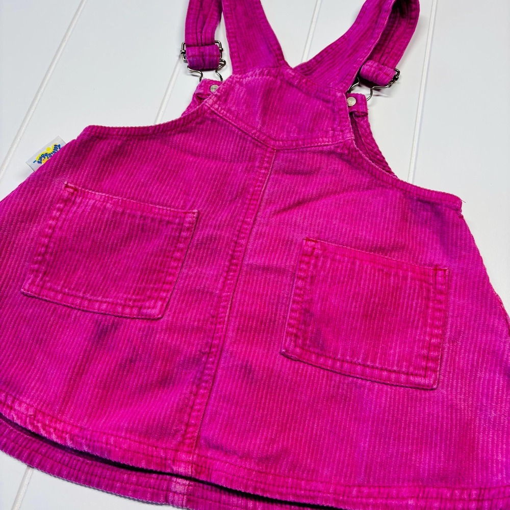 Vintage Teletubbies Embroidered Hot Pink Corduroy Overall Dress, Size 3T - Picture 11 of 15